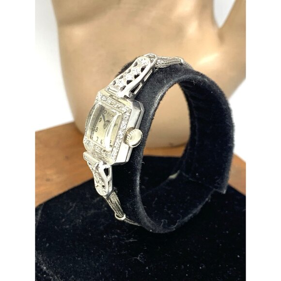 Lucien Picard Womens Watch Platinum Case Diamond Art Deco Swiss Hand Wind Petite - Picture 2 of 15